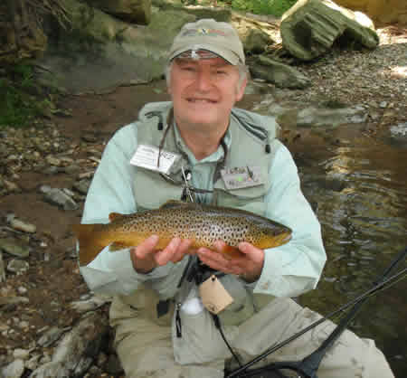 Wild Brown Trout from the private water of the Conewago Fly Fishers caught by Allen Kessel